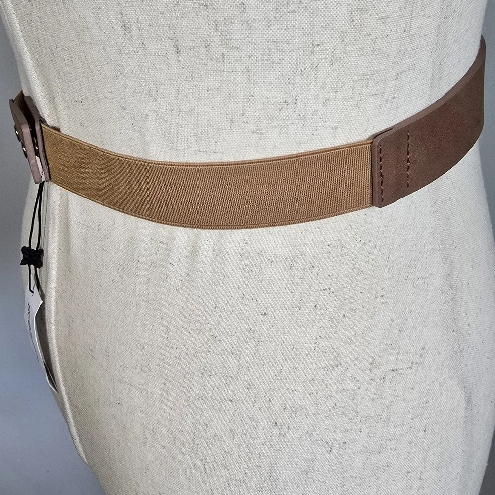 BCBGeneration New Tan Cognac O-Ring Knot Vegan Leather Statemen Belt Size M/L
